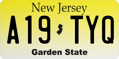 NJ license plate A19TYQ