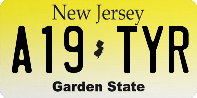 NJ license plate A19TYR
