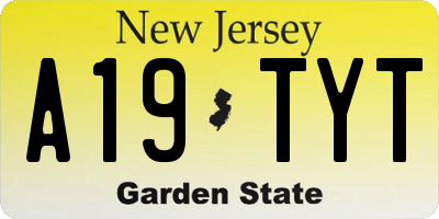 NJ license plate A19TYT