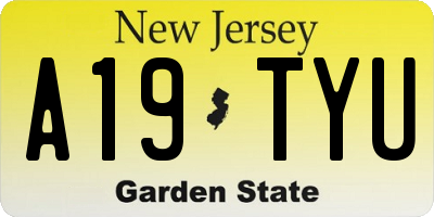 NJ license plate A19TYU