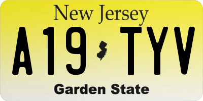 NJ license plate A19TYV
