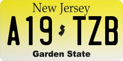 NJ license plate A19TZB