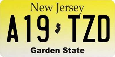 NJ license plate A19TZD