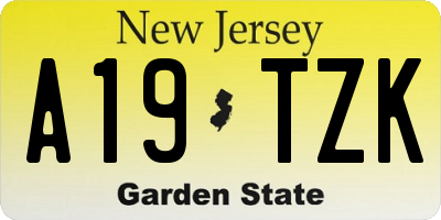 NJ license plate A19TZK
