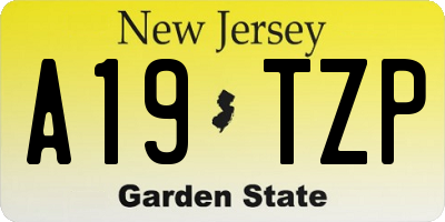 NJ license plate A19TZP