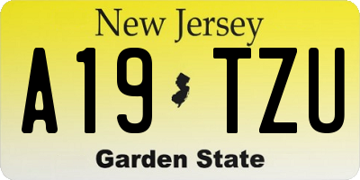 NJ license plate A19TZU