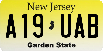 NJ license plate A19UAB