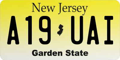 NJ license plate A19UAI