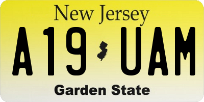 NJ license plate A19UAM
