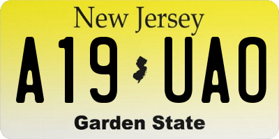 NJ license plate A19UAO