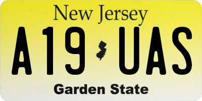 NJ license plate A19UAS