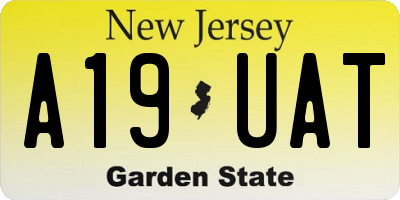 NJ license plate A19UAT