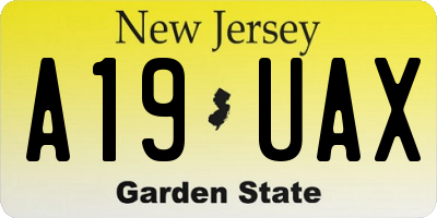 NJ license plate A19UAX