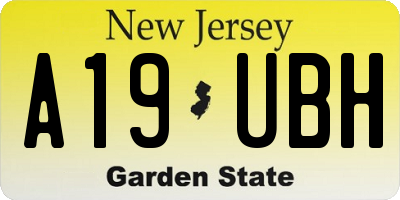 NJ license plate A19UBH