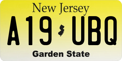 NJ license plate A19UBQ
