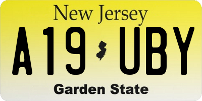 NJ license plate A19UBY