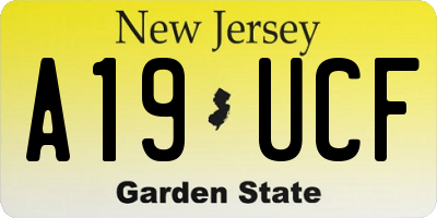 NJ license plate A19UCF