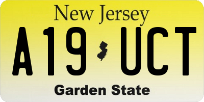 NJ license plate A19UCT