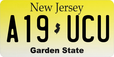 NJ license plate A19UCU