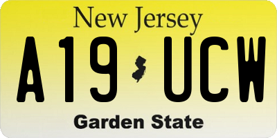NJ license plate A19UCW