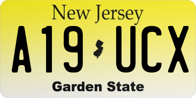 NJ license plate A19UCX
