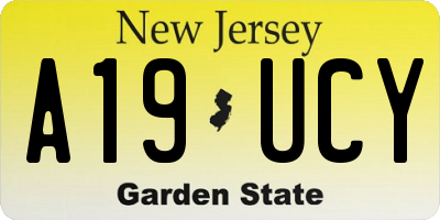NJ license plate A19UCY