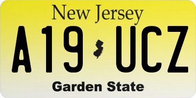 NJ license plate A19UCZ