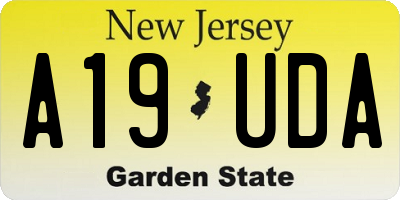 NJ license plate A19UDA