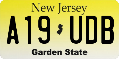 NJ license plate A19UDB