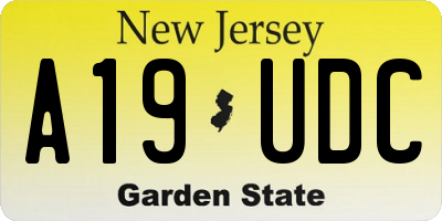 NJ license plate A19UDC