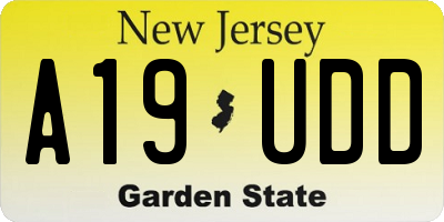 NJ license plate A19UDD