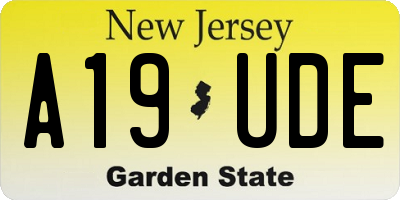 NJ license plate A19UDE