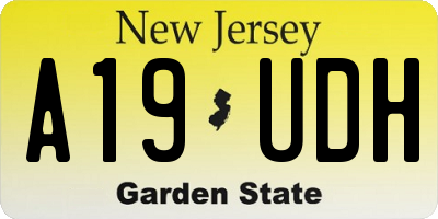NJ license plate A19UDH