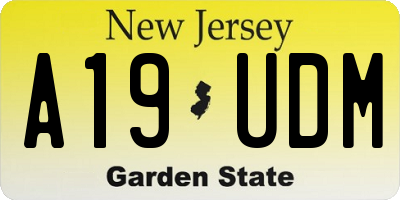 NJ license plate A19UDM