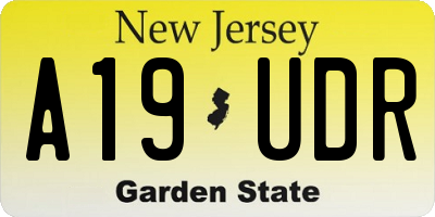 NJ license plate A19UDR