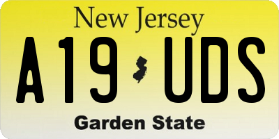 NJ license plate A19UDS