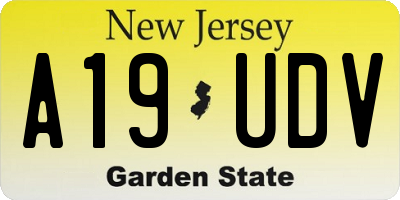 NJ license plate A19UDV