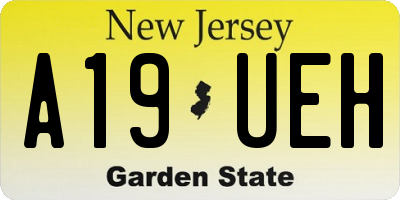 NJ license plate A19UEH