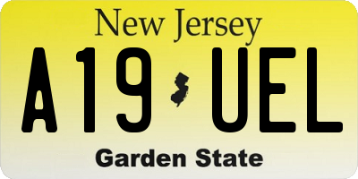 NJ license plate A19UEL
