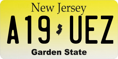 NJ license plate A19UEZ