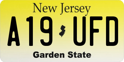 NJ license plate A19UFD