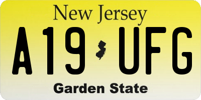 NJ license plate A19UFG