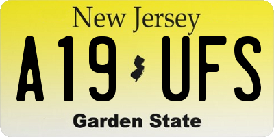NJ license plate A19UFS