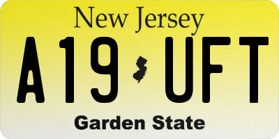 NJ license plate A19UFT