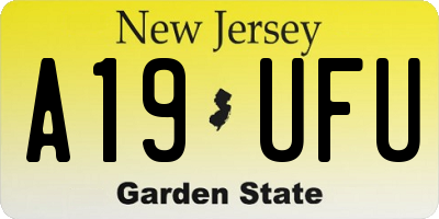 NJ license plate A19UFU