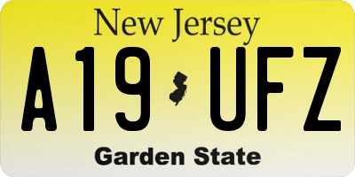 NJ license plate A19UFZ
