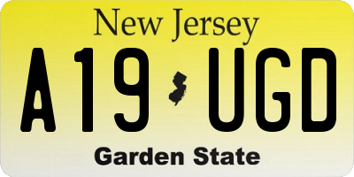 NJ license plate A19UGD