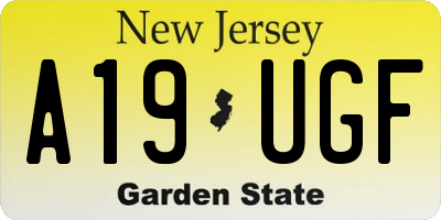NJ license plate A19UGF
