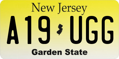 NJ license plate A19UGG