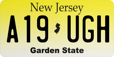 NJ license plate A19UGH